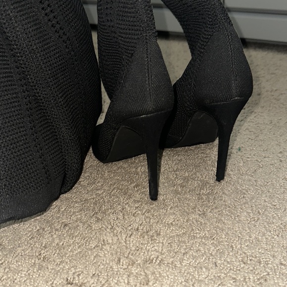 Open Toe Stiletto Heel Sock Boots - Picture 4 of 5